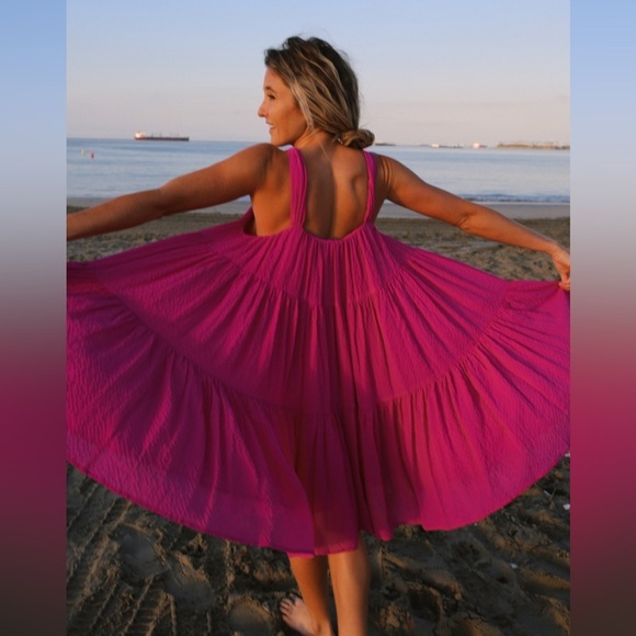 NWT Stine Goya Pink Tiered Sleeveless Mini Dress - Benedicte Dress in Flamingo - Picture 2 of 8